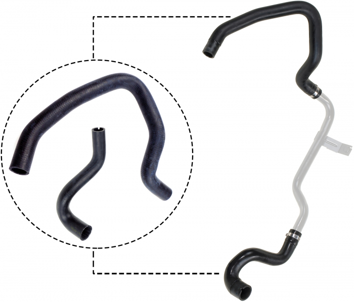 Furtun radiator inferior (24mm 23mm) potrivit CITROEN NEMO, NEMO MINIVAN; PEUGEOT BIPPER, BIPPER TEPEE 1.4D 02.08-