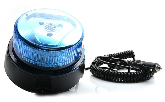 Girofar (albastru, LED, fixare magnetica, un program; priza spirala, lungime cablu; 3m)
