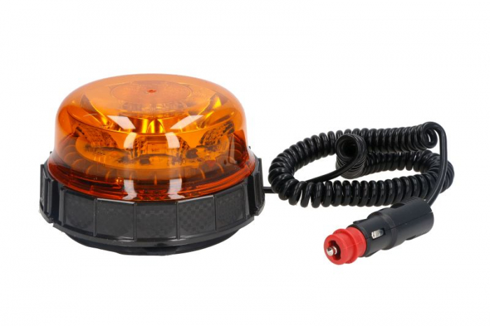 Girofar (portocaliu, 10 30V, LED, LED, 9W, fixare magnetica, numar programe: 3, cu cablu priza brichetei)