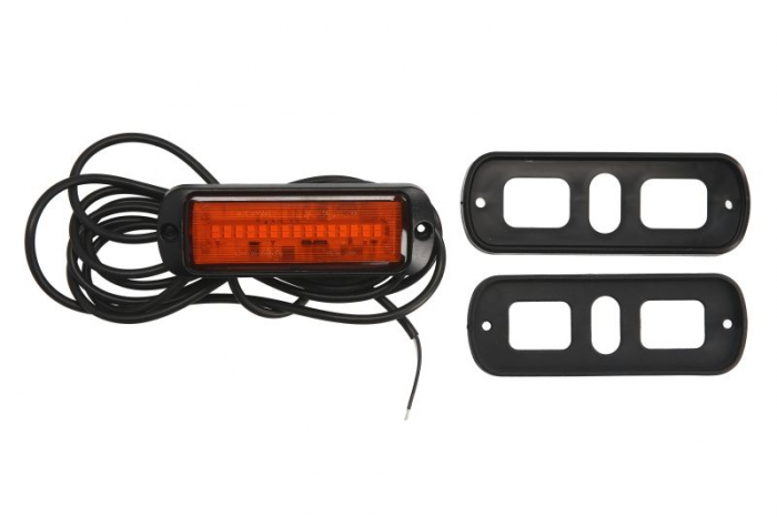 Girofar (portocaliu, 12 24V, LED, 21W, montare rigida, 2-puncte montare, numar programe: 1, directional; pentru montare pe suprafete verticale; fara sincronizare; fir 3m)
