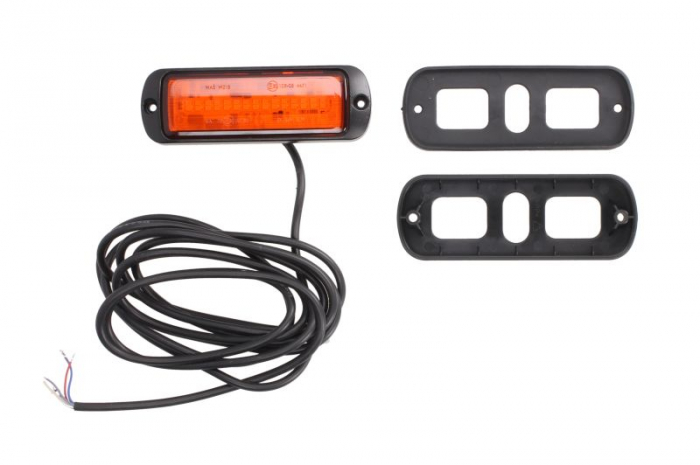 Girofar (portocaliu, 12 24V, LED, 21W, montare rigida, 2-puncte montare, numar programe: 2, directional; pentru montare pe suprafete verticale; blit sincronizat; fir 3m)