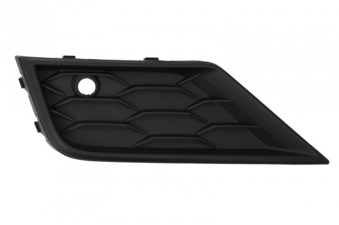 Grila bara fata dreapta (cu gauri senzori parcare, plastic, negru) VW TIGUAN dupa 2007