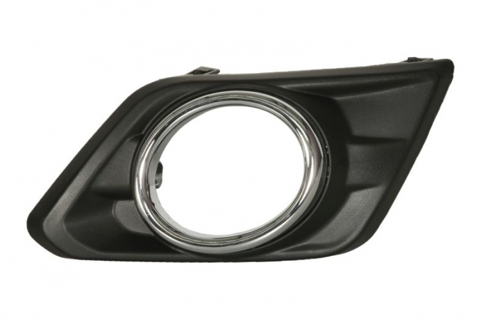 Grila bara fata Dreapta (cu orificii pentru lampa ceata, plastic, crom negru) potrivit NISSAN X-TRAIL III 04.14- 12.13-09.17