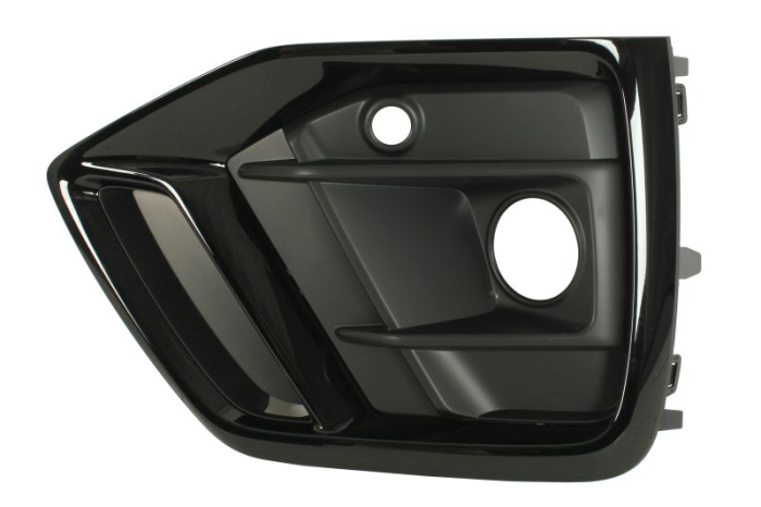 Grila bara Fata Dreapta S-LINE, cu orificii proiector ceata, cu orificii senzori parcare, negru negru lucios potrivit AUDI Q5 06.16- 01.17-10.20