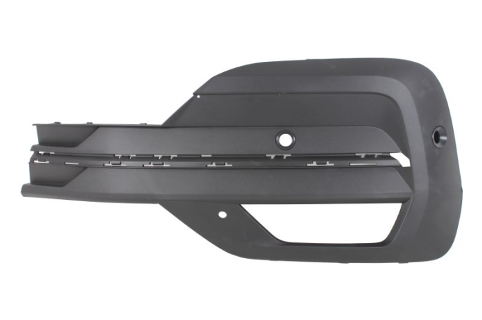 Grila bara Fata Stanga cu gauri de lama, cu orificii senzori parcare, negru-mat potrivit VW CALIFORNIA T6 CAMPER, MULTIVAN T6, TRANSPORTER T6 04.15-08.24 03.19-