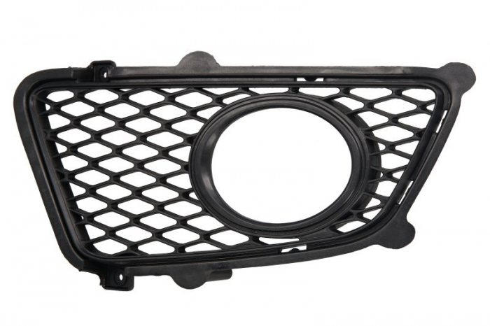 Grila bara fata Stanga cu locas proiector plastic, negru potrivit KIA SPORTAGE II 2004-2010