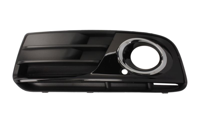 Grila bara Fata Stanga cu orificii proiector ceata, plastic, crom negru potrivit AUDI Q5 10.08-05.17 11.08-06.12