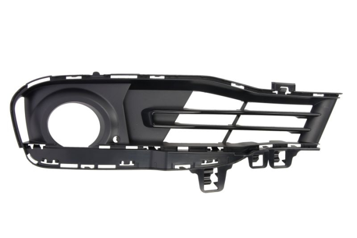 Grila bara Fata Stanga cu orificii proiector ceata, plastic, negru potrivit BMW 3 F30, F80, 3 F31; MAZDA 3 11.11- 09.14-