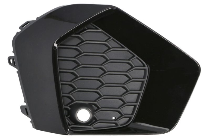 Grila bara Fata Stanga cu orificii senzori parcare, plastic, negru negru-mat potrivit AUDI A3, A3 ALLSTREET 11.19- 07.16-