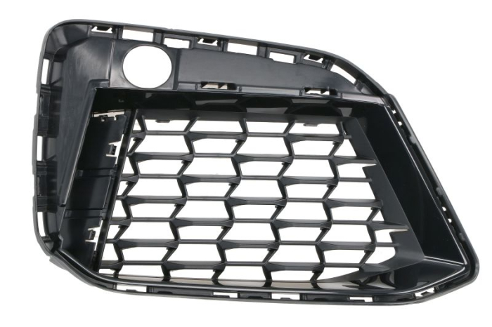 Grila bara Fata Stanga deschis, pachet M, cu orificii senzori parcare, plastic, negru lucios potrivit BMW 3 G20, G80, G28, 3 G21, G81, 5 G30, F90, 5 G31 09.16-