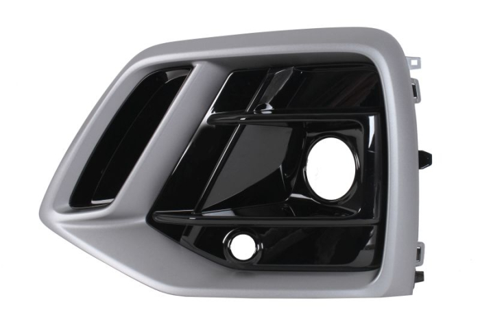 Grila bara Fata Stanga RS, cu orificii senzori parcare, plastic, negru lucios titan potrivit AUDI Q5 06.16- 01.17-10.20