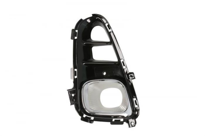 Grila Fata Stanga (cu dungi cromate, cu orificii lampa ceata, plastic, negru) potrivit KIA PICANTO II, PICANTO III 05.11- 04.17-