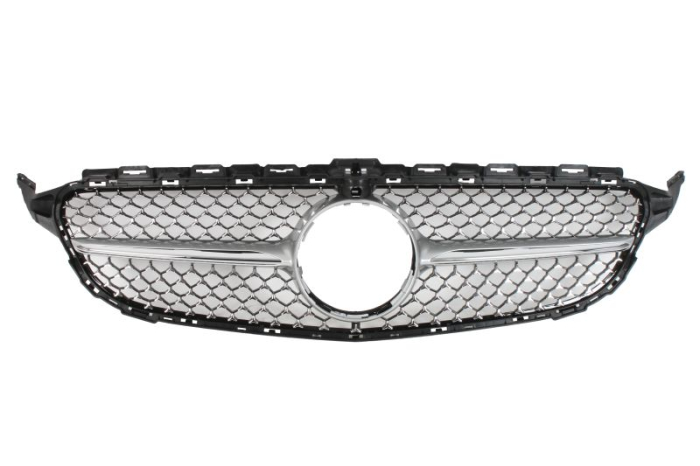 Grila radiator cu orificii camera, crom argintiu potrivit MERCEDES C-KLASA W205 12.18-02.21