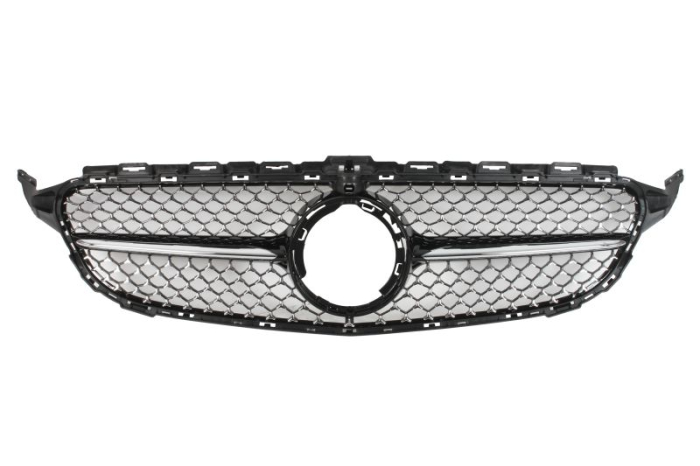 Grila radiator cu orificii camera, negru crom potrivit MERCEDES C-KLASA W205 12.18-02.21