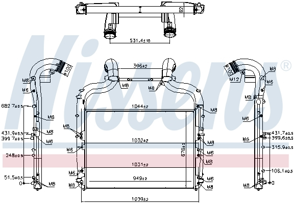 Intercooler (cu buson de scurgere) EURO 6 potrivit DAF XF 106 MX-11320-MX-13390 10.12- [2]