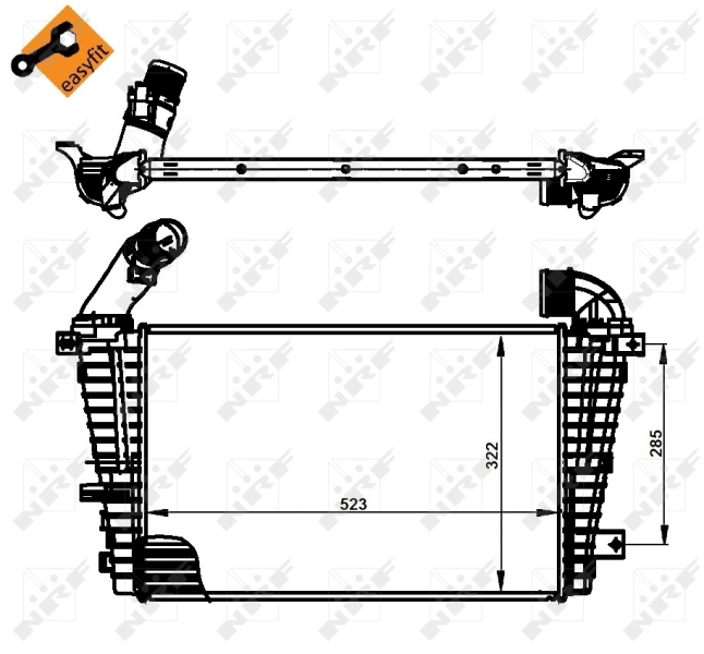 Intercooler cu elemente montaj potrivit OPEL ASTRA H, ASTRA H GTC 1.3D 1.9D 2.0 04.04-10.10