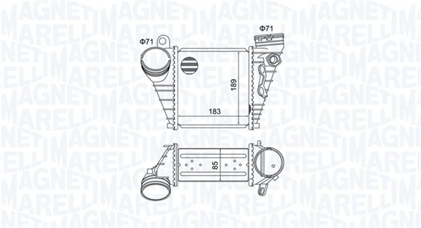 Intercooler potrivit AUDI A3; SEAT LEON; SKODA OCTAVIA I; VW BORA, BORA I, GOLF IV 1.9D 08.00-06.06