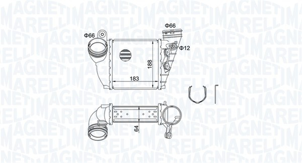 Intercooler potrivit AUDI A3; SEAT LEON; SKODA OCTAVIA I; VW BORA, BORA I, GOLF IV 1.9D 08.00-12.10