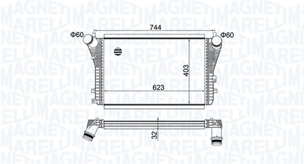 Intercooler potrivit AUDI A3, TT; SEAT ALTEA, ALTEA XL, LEON; SKODA OCTAVIA II, SUPERB II, YETI; VW BEETLE, CADDY III, CADDY III MINIVAN, CADDY IV, CADDY IV MINIVAN, EOS 1.4-2.0D 05.03-09.20