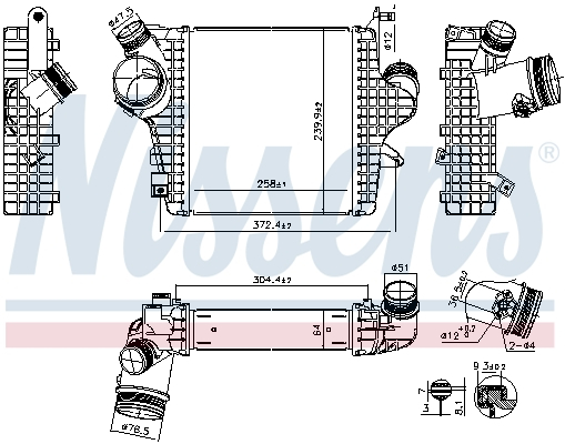 Intercooler potrivit AUDI Q7, Q8; VW TOUAREG 3.0 3.0H 02.18-