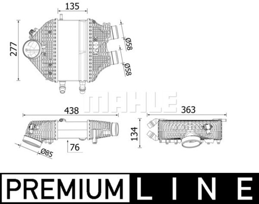 Intercooler potrivit BMW Seria 2 (F22, F87), 3 (F30, F80), 4 (F32, F82), 4 (F33, F83) 3.0 03.14-