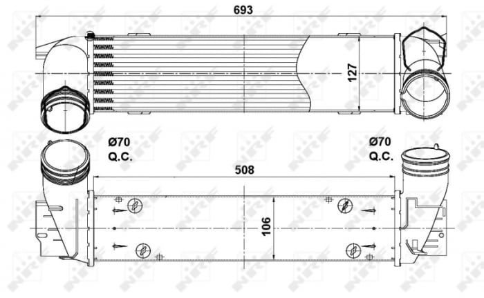 Intercooler potrivit BMW Seria 3 (E90), 3 (E91), 3 (E92), X1 (E84) 2.0D 3.0D 03.06-06.15