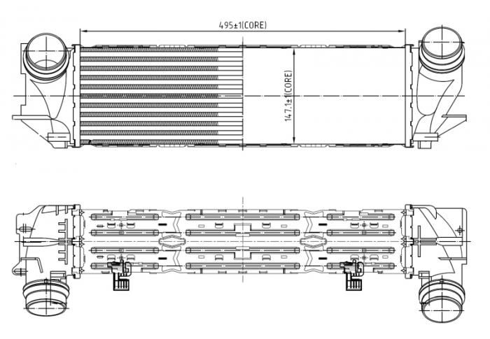 Intercooler potrivit BMW Seria 5 (F10), 5 (F11) 2.0 3.0 03.10-02.17