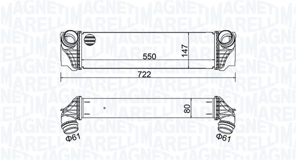 Intercooler potrivit BMW Seria 7 (F01, F02, F03, F04) 3.0D 09.08-06.12