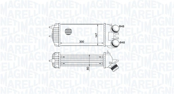 Intercooler potrivit CITROEN BERLINGO, BERLINGO MINIVAN, XSARA PICASSO; PEUGEOT PARTNER, PARTNER MINIVAN 1.6D 05.04-12.15