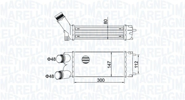 Intercooler potrivit CITROEN BERLINGO, BERLINGO MULTISPACE, BERLINGO MINIVAN; PEUGEOT PARTNER TEPEE, PARTNER MINIVAN 1.6D 04.08-