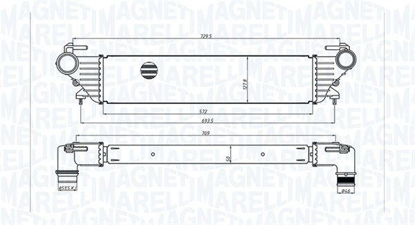 Intercooler potrivit FIAT 500L, TIPO 0.9-1.6D 09.12-