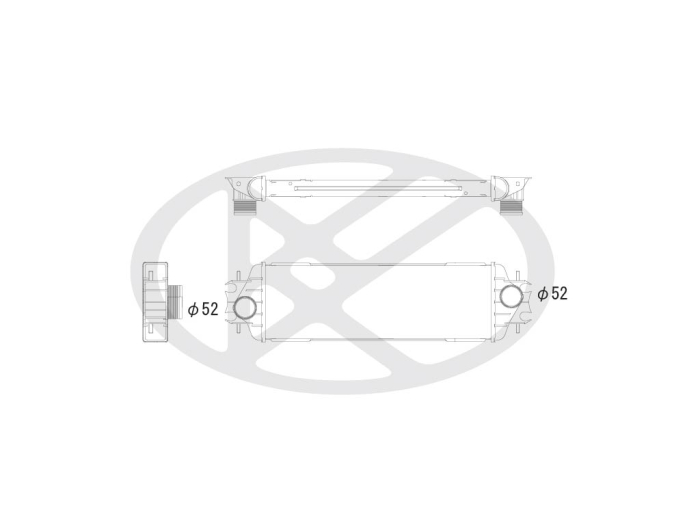 intercooler potrivit Nissan Primastar; Opel Vivaro A; Renault Trafic II dupa 2001 - 1.9 diesel / 2.0 diesel / 2.5 diesel, cutie manual/automat, aluminiu / · plastic, 540×175×40 mm [2]