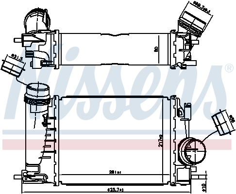 Intercooler potrivit renault captur i, grand scenic iv, kadjar, megane iv, scenic iv, talisman 1.3 01.18-
