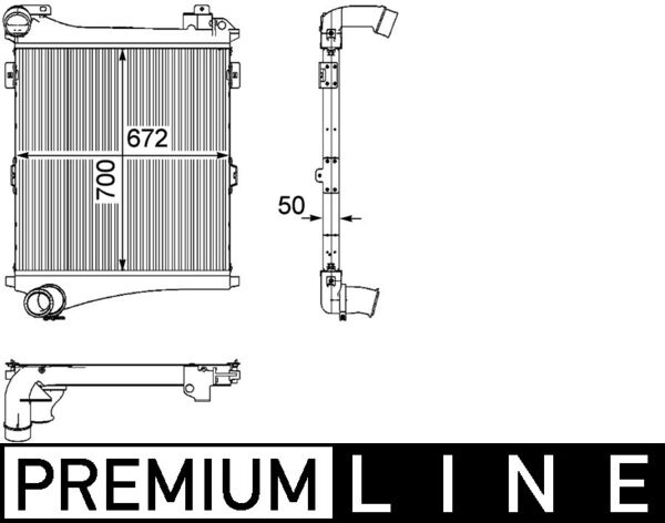 Intercooler potrivit RVI PREMIUM 2; VOLVO FE, FE II D7E240-DXi7 10.05-
