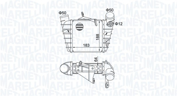 Intercooler potrivit SEAT CORDOBA, IBIZA III; SKODA FABIA I, FABIA I PRAKTIK, FABIA II, ROOMSTER, ROOMSTER PRAKTIK; VW FOX, POLO 1.4D 1.8 1.9D 01.00-03.10