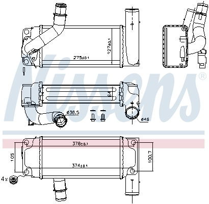 Intercooler potrivit toyota auris, corolla 1.4d 10.06-07.14