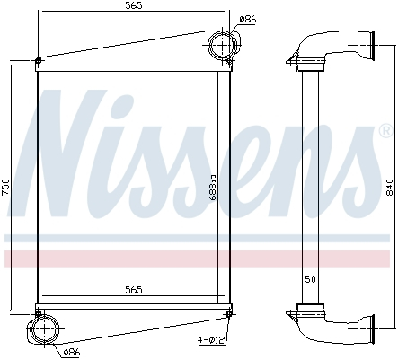 Intercooler potrivit VOLVO FL D6B-D6B250 03.00-