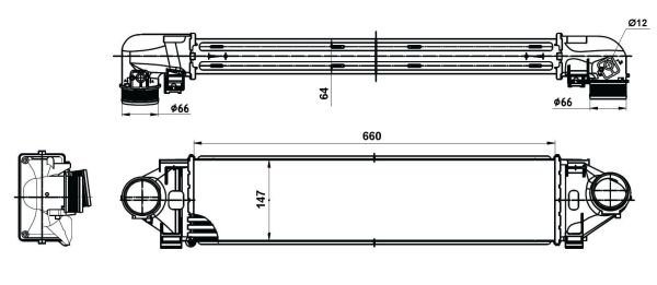 Intercooler VOLVO S60 II, V60 I, V70 III, XC60, XC70 II 2.0-3.0 dupa 2008