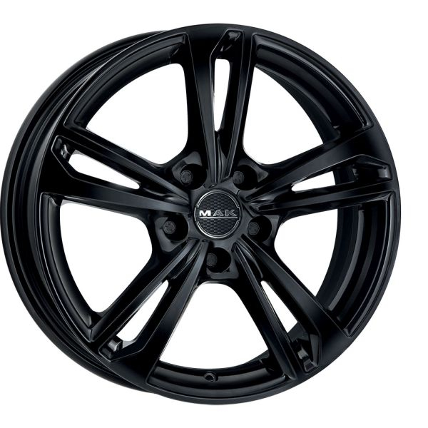 Janta aluminiu 6x15, 5x114,3, CH 76, ET: 45; potrivit MERCEDES A (W168), A (W169), A (W176), B SPORTS TOURER (W246 03.86- MAK, cu emblema, Negru Lucios