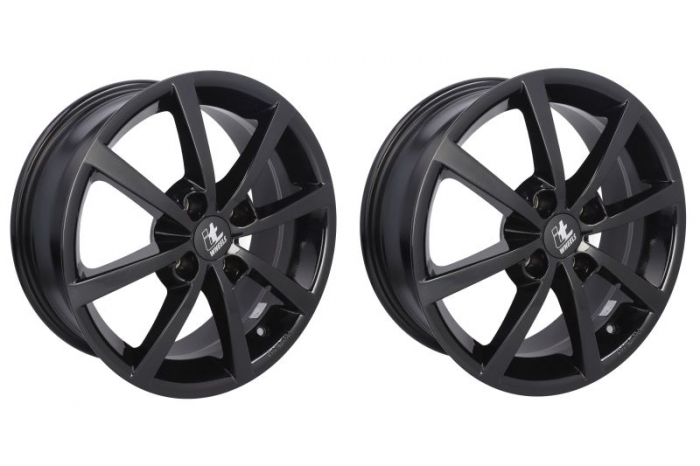 Janta aluminiu 6,5x16, 4x108, CH 63,4, ET: 35 model ITWHEELS Alisia, Negru Lucios