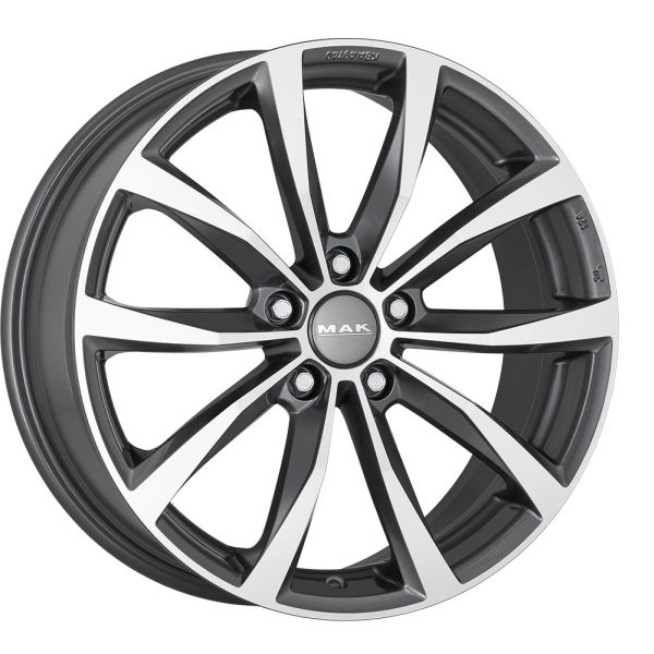 Janta aluminiu 6,5x16, 5x112, CH 57,1, ET: 33; potrivit AUDI A3, A4 B6, A4 B7, A6 C6, Q2, Q3 06.89- MAK Wolf cu emblema metalica