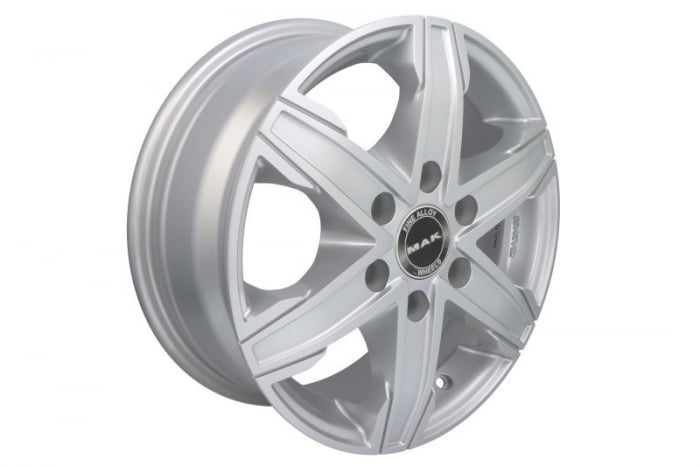 Janta aluminiu 6,5x16, 6x130, CH 84,1, ET: 54; potrivit MERCEDES SPRINTER 3,5-T (B906), SPRINTER 3,5-T (B907) 02.95-12.21 MAK King6 Argintiu