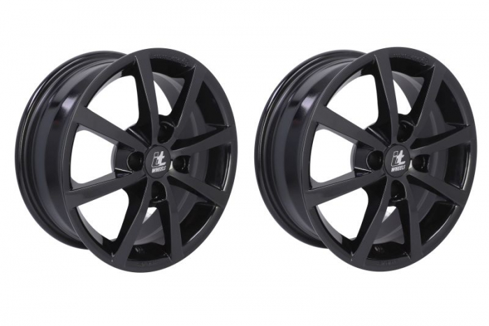 Janta aluminiu 6x15, 4x108, CH 63,4, ET: 25 model ITWHEELS Alisia, Negru Lucios