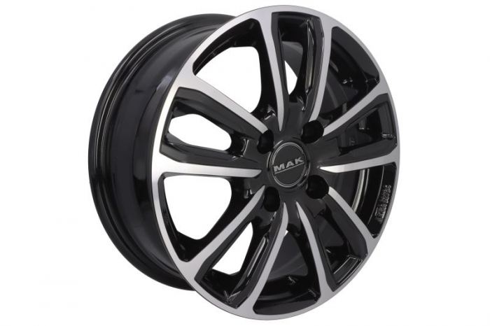 Janta aluminiu 6x15, 4x108, CH 63,4, ET: 38; potrivit FORD B-MAX, COUGAR, ECOSPORT, ESCORT CLASSIC, ESCORT V 07.90- MAK Magma Black Mirror