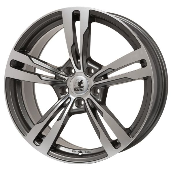 Janta aluminiu 9,5x21, 5x108, CH 63,4, ET: 35 model ITWHEELS Anna Antracit Lucios