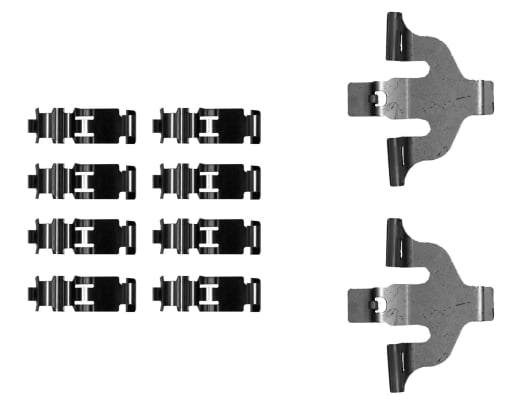 Kit montare placute frana Fata potrivit AUDI A4 ALLROAD B9, A4 B9, A5, A6 C8, A7, A8 D5, E-TRON, Q5, Q7, Q8, Q8 E-TRON; BENTLEY BENTAYGA; VW TOUAREG 2.0-Electric 01.15-