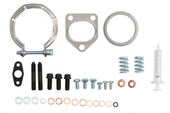 Kit montare turbocompresor potrivit BMW 1 (E87), 3 (E36), 3 (E46), 3 (E90), 3 (E91), 5 (E39), 5 (E60), 5 (E61), 7 (E38), 7 (E65, E66, E67), X3 (E83), X5 (E53) 1.7D-3.9D 07.94-08.12