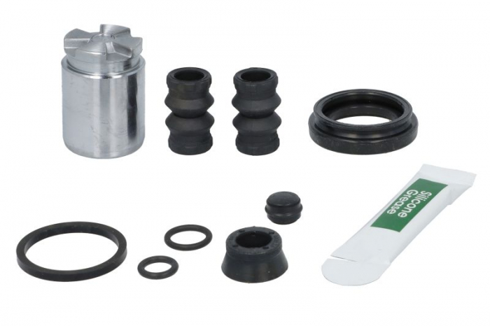 Kit reparare etrier Spate Dreapta Stanga (diametru piston: 34, cu piston) potrivit MERCEDES S (W220); AUDI A2, TT; FIAT STILO; KIA VENGA; LADA PRIORA; MITSUBISHI COLT VI 1.2-5.0 02.94-