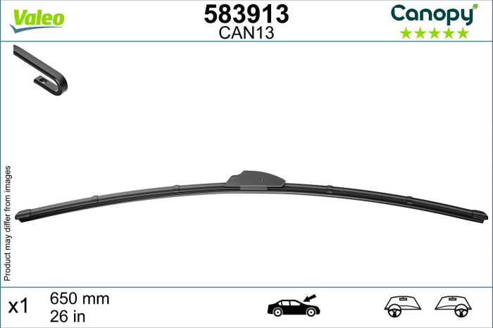 Lama stergator fata (1buc) Canopy 650mm potrivit MERCEDES A (W168), VANEO (414); CHRYSLER VOYAGER III, VOYAGER IV; CITROEN C1, C5 I, EVASION, JUMPY I, JUMPY II 03.93- [3]
