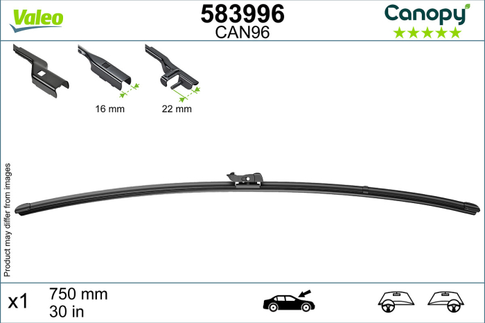 Lama stergator fata (1buc) Canopy 750mm potrivit DS DS 4, DS 5; AUDI A2; BMW I3 (I01), I8 (I12), I8 (I15); CITROEN C4 GRAND PICASSO I, C4 GRAND PICASSO II 02.00- [3]